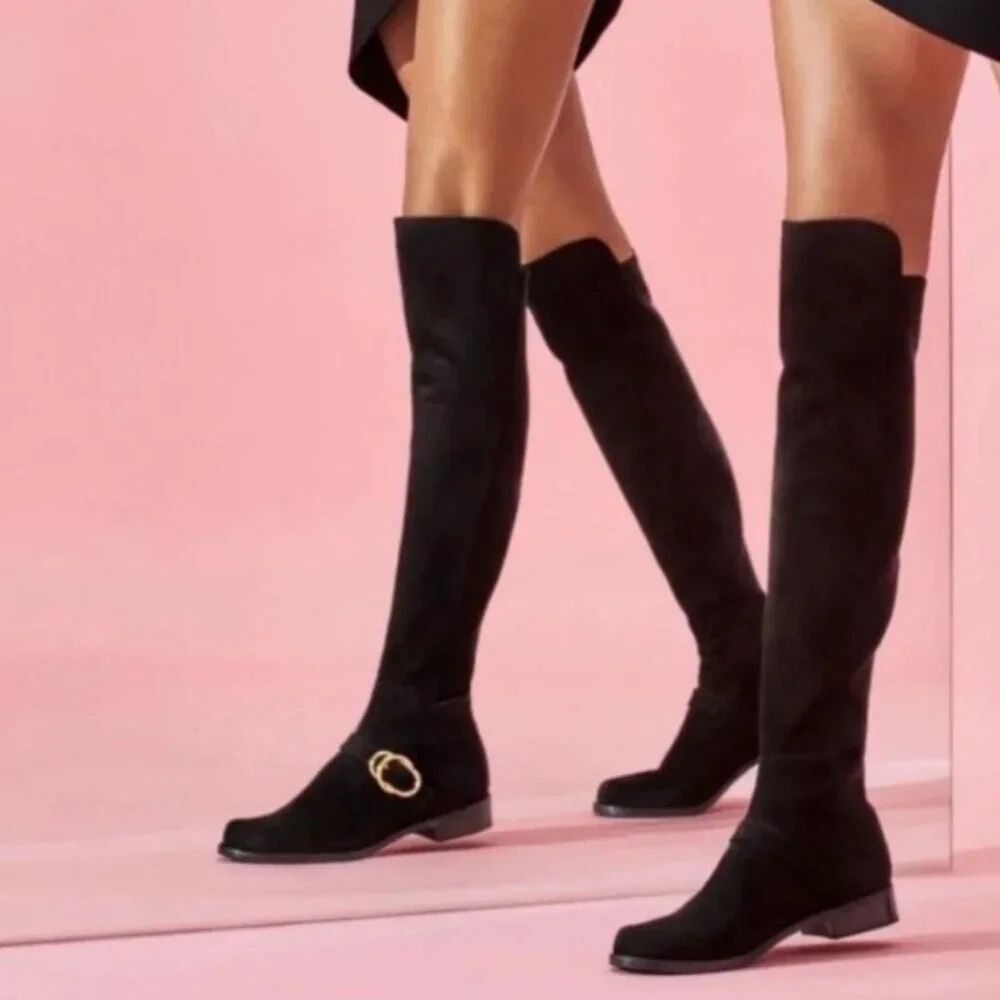 Stuart Weitzman 5050 Siella Walnut Suede Over -the-knee Boots size 6-6.5